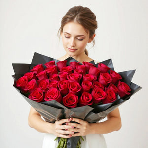 Opulent Rose Bouquet  (100 premium roses hand tied)