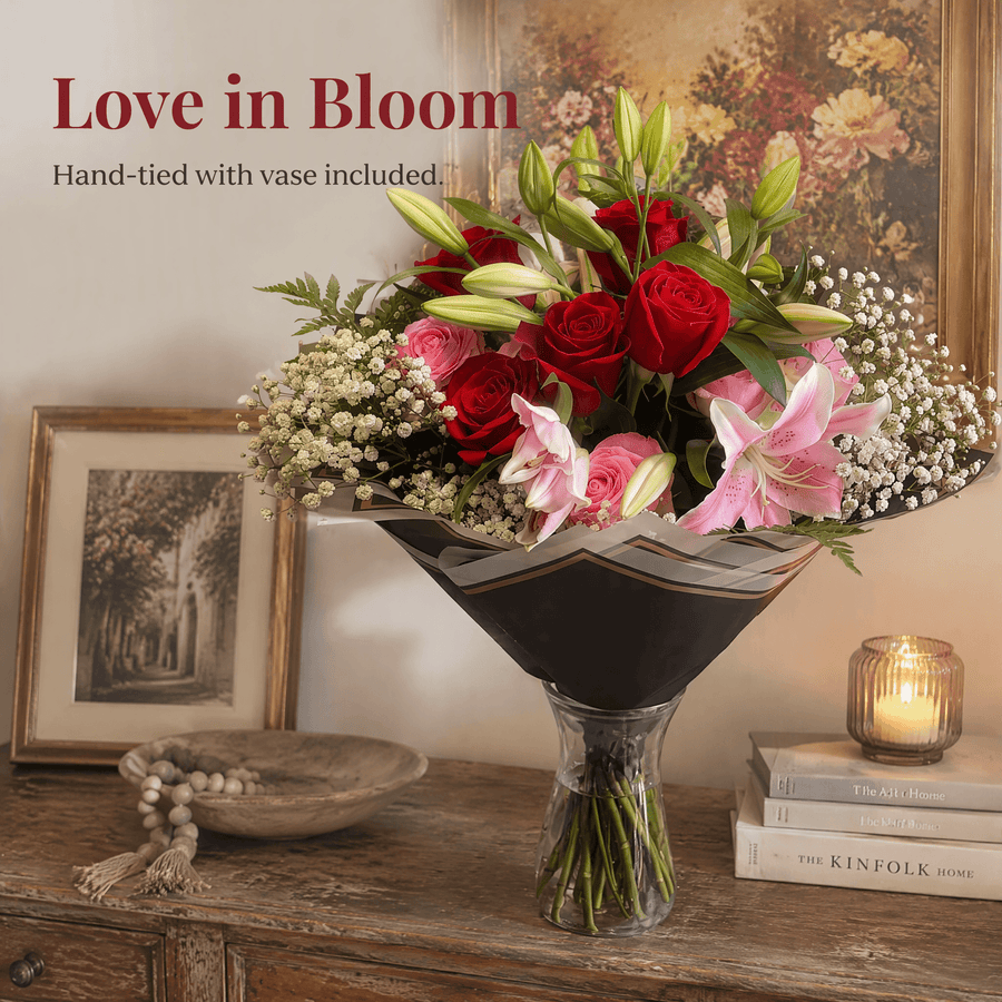 Elegant Rose and Lily Romance Bouquet