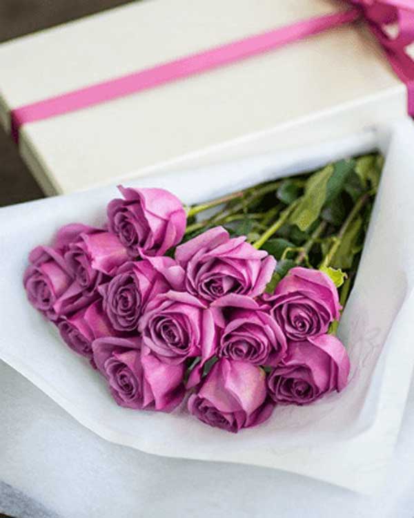 Dozen Boxed Premium Roses (Red, Pink, Rainbow, Blue, Purple, Mixed, White, Yellow)