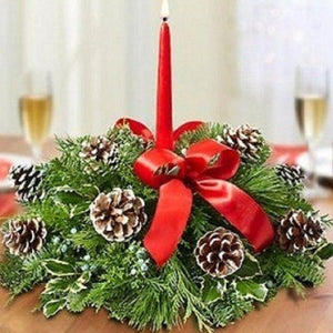 Winter Holiday Single Candle Centerpiece